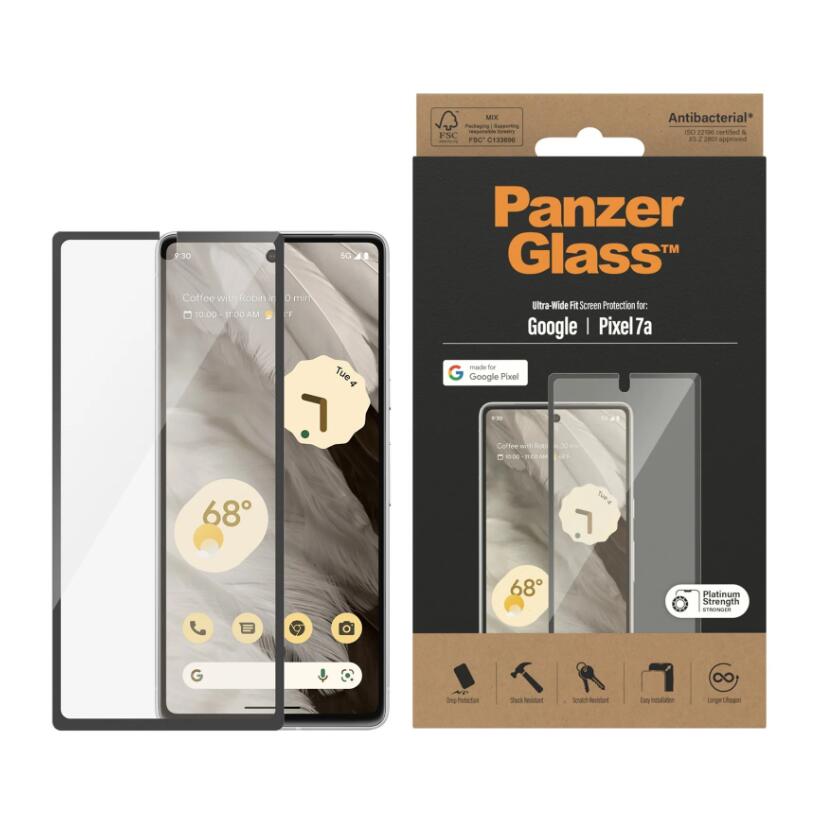 PanzerGlass™ Displayschutzfolie für das Google Pixel 7a (Ultra-Wide-Fit) PanzerGlass™ Displayschutzfolie für das Google Pixel 7a (Ultra-Wide-Fit)